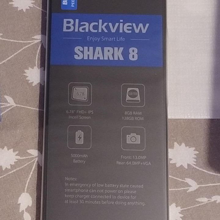 Смартфон Blackview Shark 8 8/128 ГБ, новый