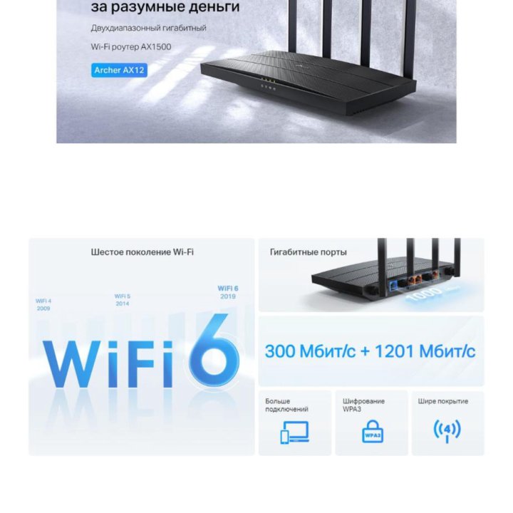 Роутер WiFi 6. Tp-Link Archer AX12