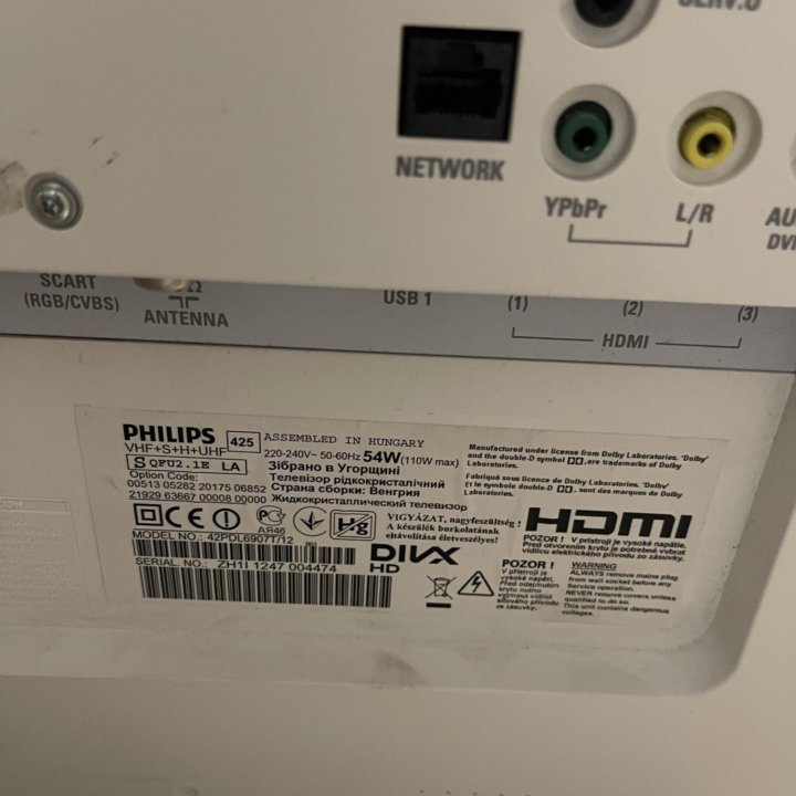 ЖК Philips 42pdl6907t/12 на ремонт/запчасти