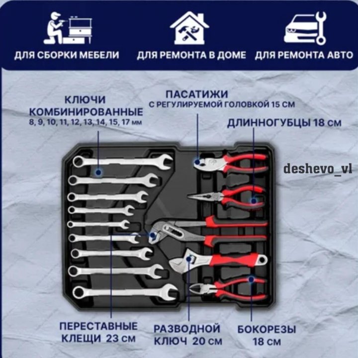 Набор инструментов 187предметов в чемодане