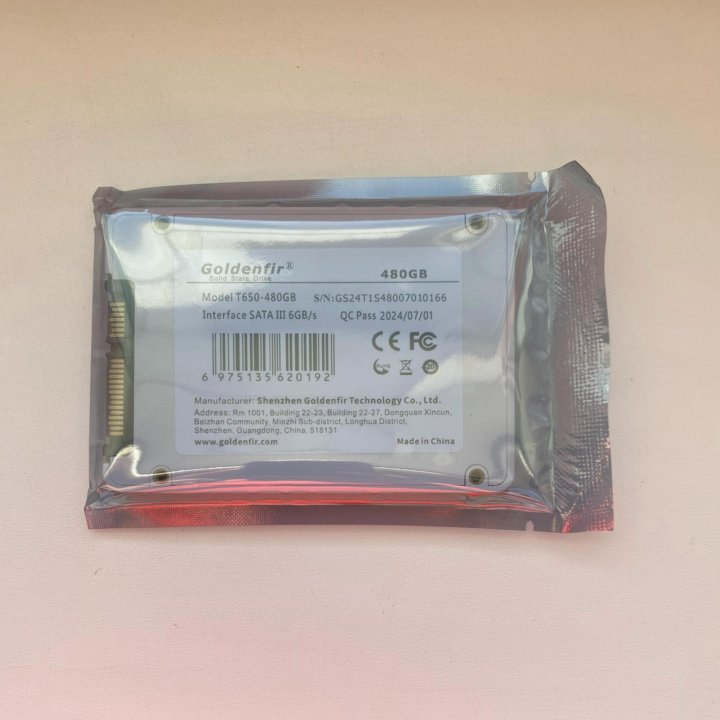 SSD диск Goldenfir 480 Гб (новый, SATA III, 2.5