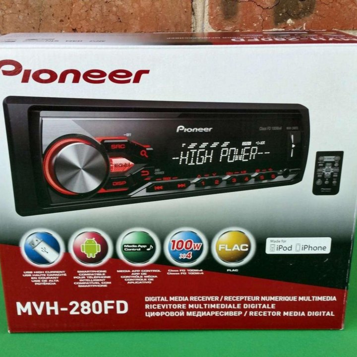 Pioneer MVH-280FD 4x100 ватт