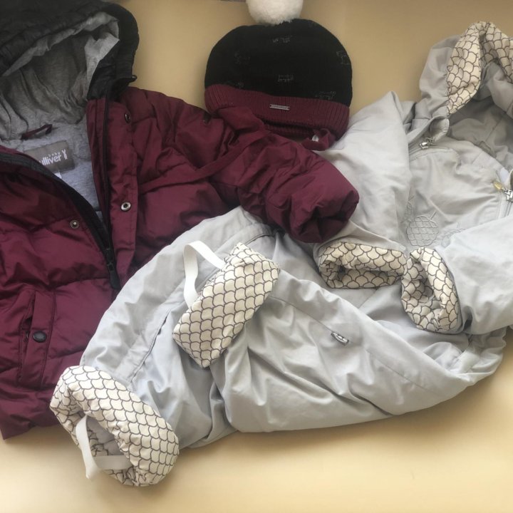 Комплект на девочку Куртка Шапка Комбинезон, 80/86