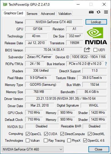 Zotac GTX 460