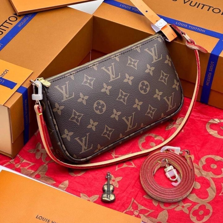 Сумка LOUIS VUITTON кожа+канва