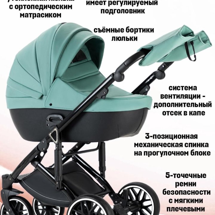 Премиум коляска 3в1 экокожа Luxmom F2 новая