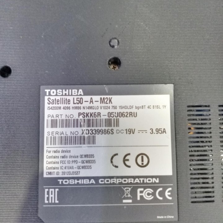 Ноутбук Toshiba L50-A-M2K