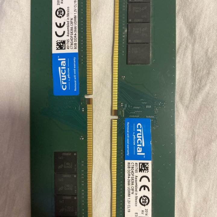 Crucial 2 планки по 8гб ddr4