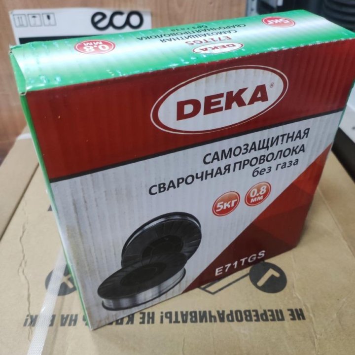 Проволока сварочная Deka 0,8мм 5кг с флюсом