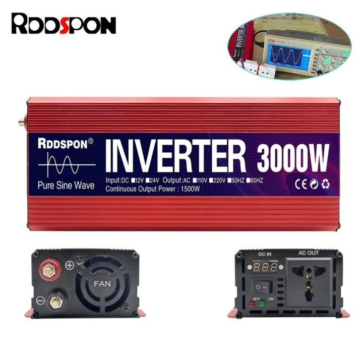 Инвертор напряжения 12V-220V 3000W Чистый синус