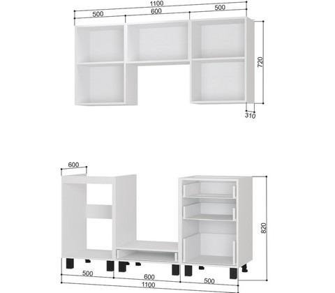 Кухонный гарнитур Сканди 1,6м