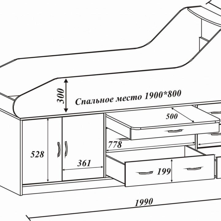 Кровать самолет. 200 х 84