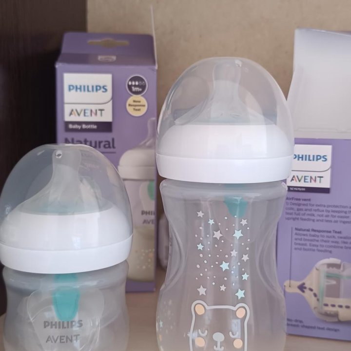 Avent, новые бутылки Авент в комплекте с сосками