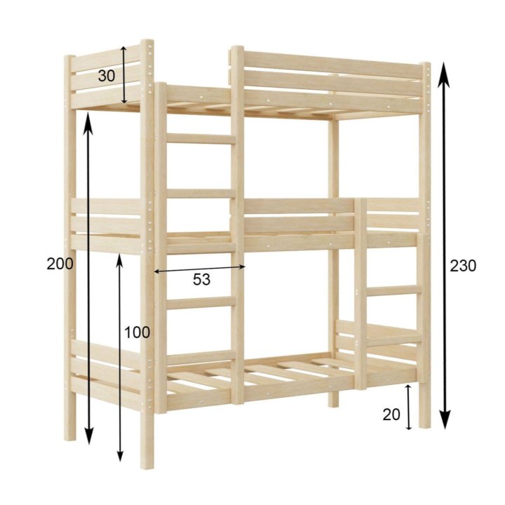 Трехъярусная кровать детская