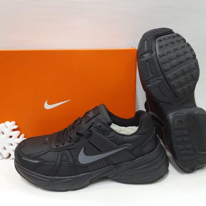 Кроссовки зима❄ Nike артикул 2422 кожа шерсть