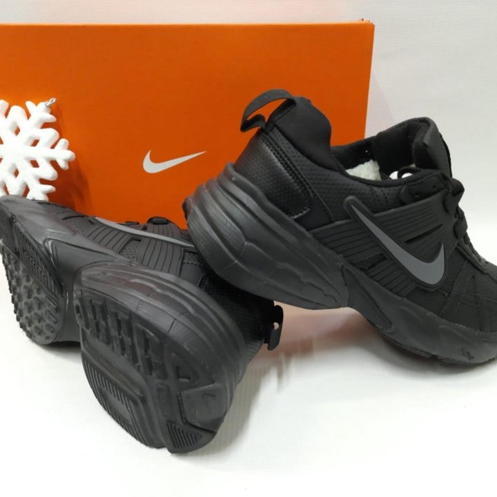 Кроссовки зима❄ Nike артикул 2422 кожа шерсть