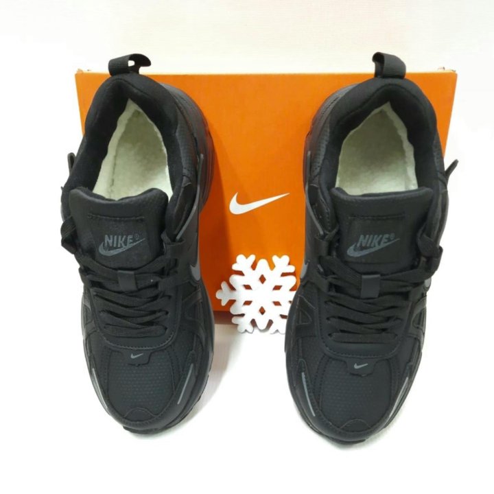 Кроссовки зима❄ Nike артикул 2422 кожа шерсть