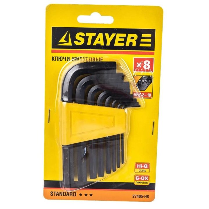 Набор шестигранников Stayer 8 предметов 27405-Н8