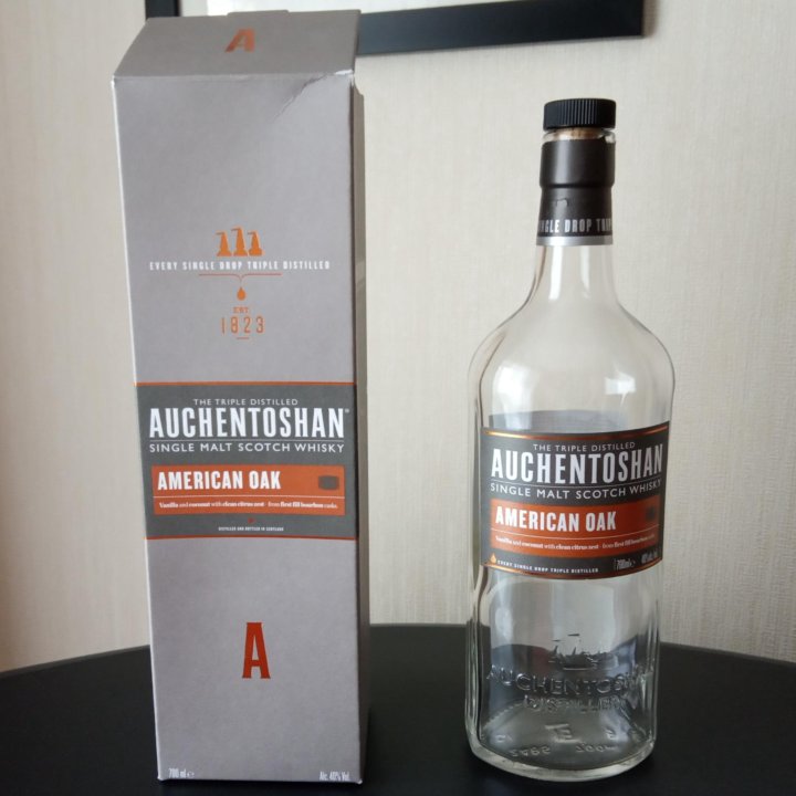 Бутылка виски Auchentoshan American Oak и коробка