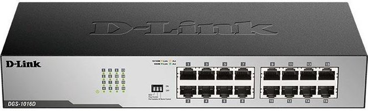 Коммутатор D-Link 16 портов, 1 Гбит/с