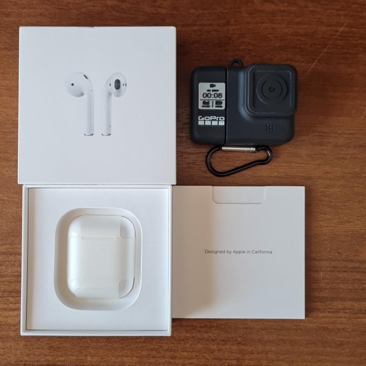 Airpods 1 + чехол GoPro