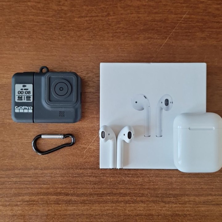 Airpods 1 + чехол GoPro