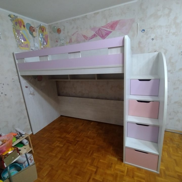 Кровать чердак roomika, сп место 90*200