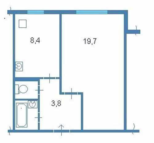 План однокомнатной квартиры в панельном доме в минималистичном стиле Minimal hou