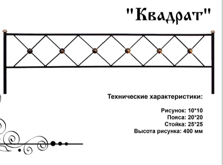 Чертежи оградок на кладбище из профильной Ограда на кладбище. - купить в Плавске, цена 650 руб., дата размещения: 06.08.20