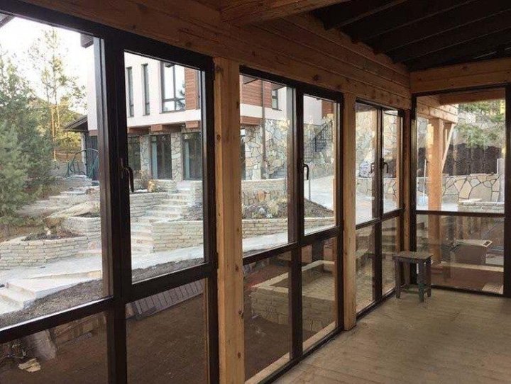 Раздвижные окна двери для барбекю террасы беседки - купить в Волоколамске, цена 