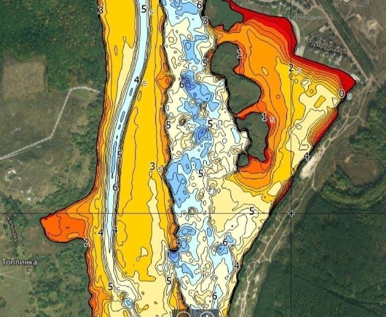 Карта глубин белгородского водохранилища