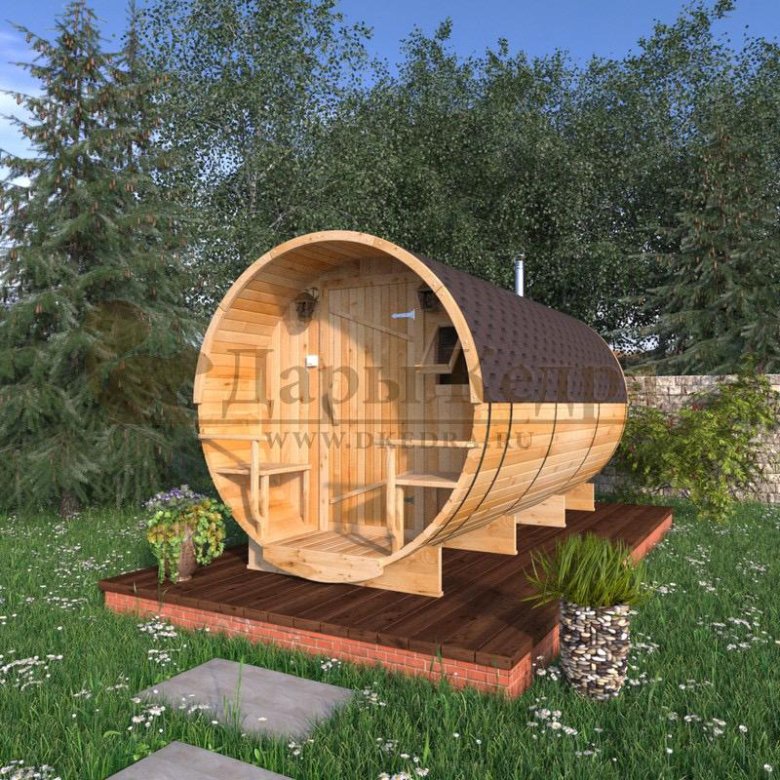 круглая баня-бочка 4 метра – купить в Краснодаре, цена 297 900 руб ...